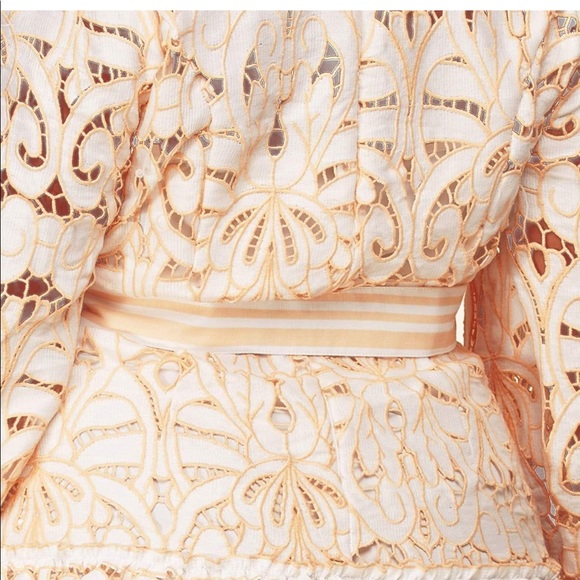 OffWhite Intricate Crochet Lace Pattern Mini Dress - Picture 4 of 11